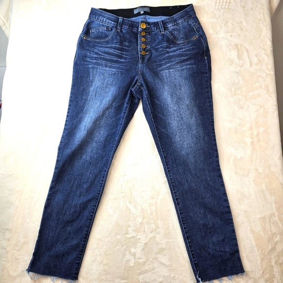 Wit & Wisdom Jeans 14W Women's Plus Denim Button Fly Straight Leg Stretch - Picture 1 of 12